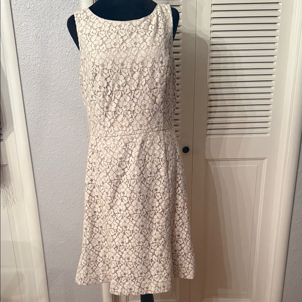 Sleeveless Ivory Lace Midi Dress